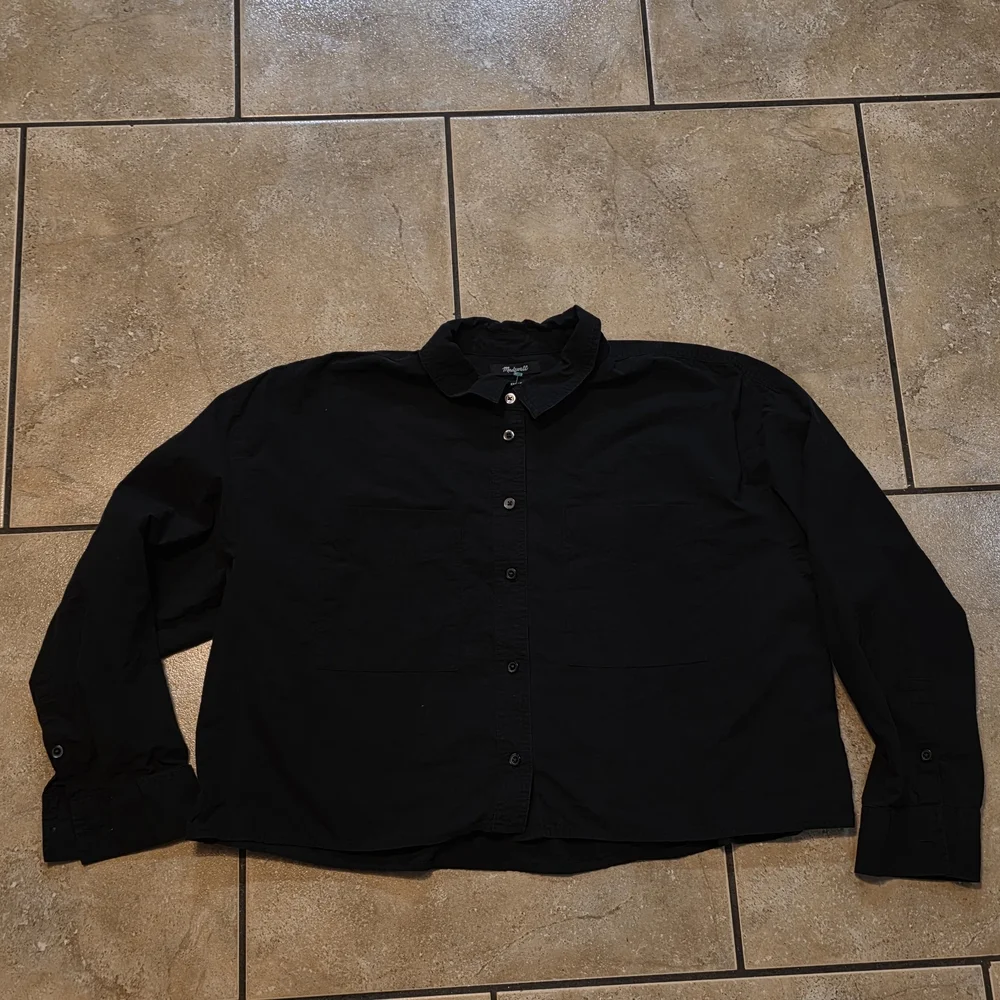 Madewell OVERSIZED Black Button-Down Shirt - Picture 4 of 12